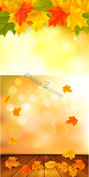 浪漫秋季枫叶矢量素材